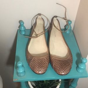 Faux snake skin ballet flats